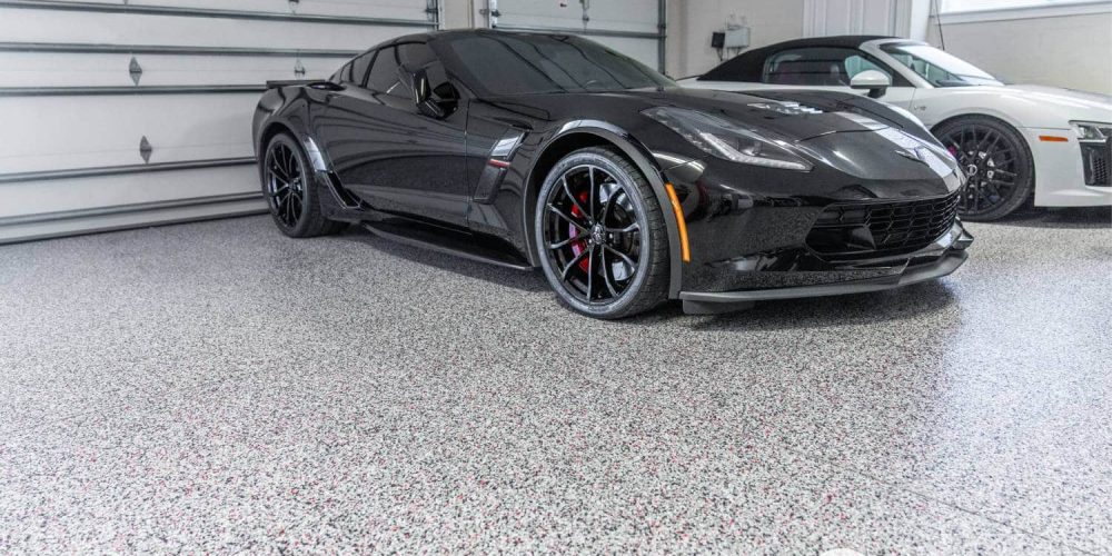 Epoxy Floor Coating with Car in Garage